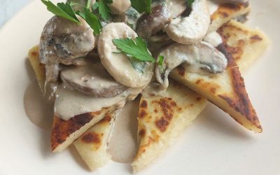 Potato Bread with Creamy Mushrooms