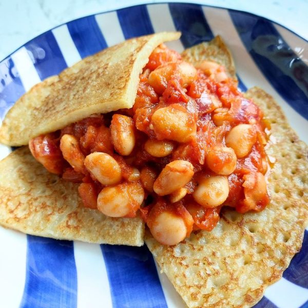 Smokey Beans on gluten-free Boxty